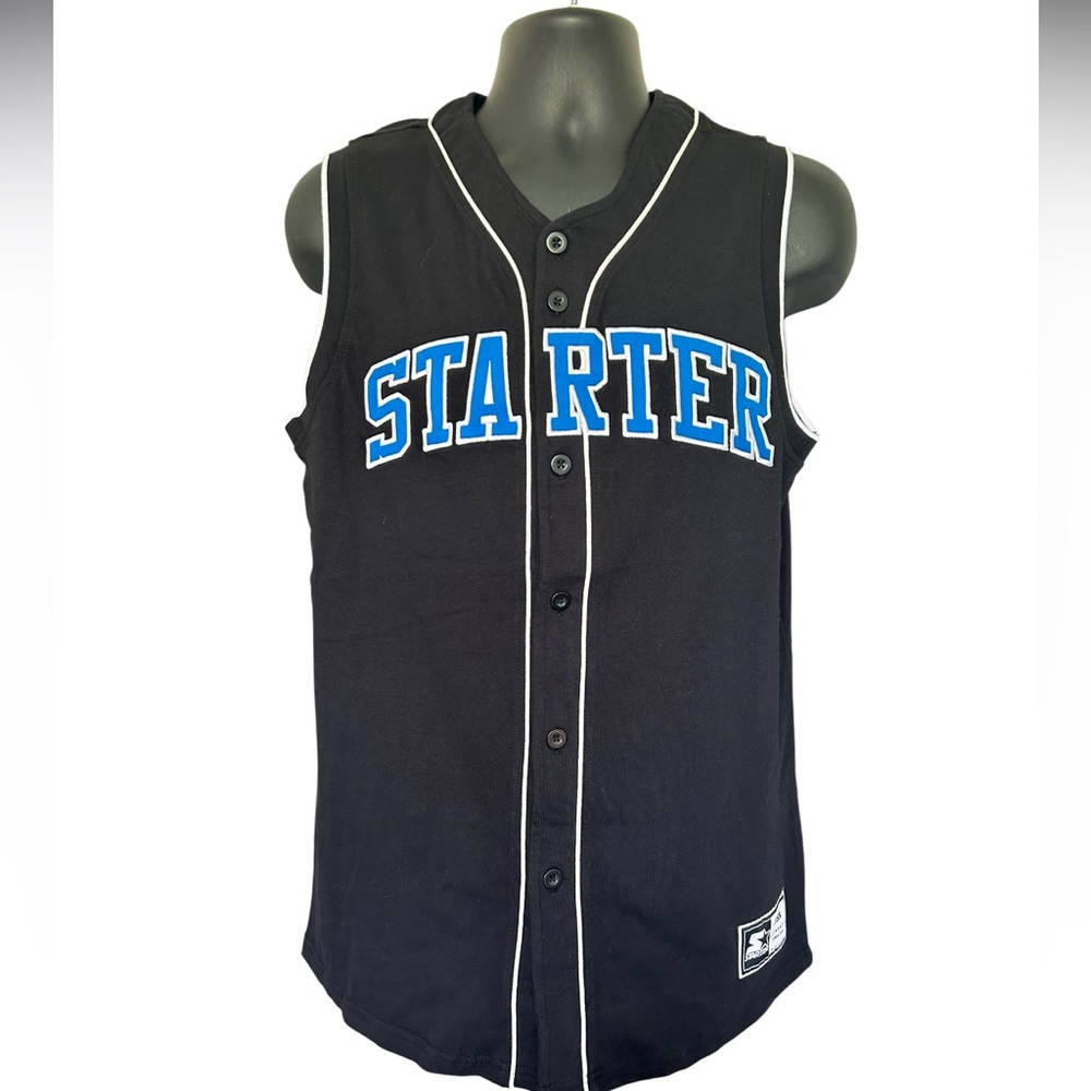 STARTER Black With Blue Lettering Men's Jersey size small